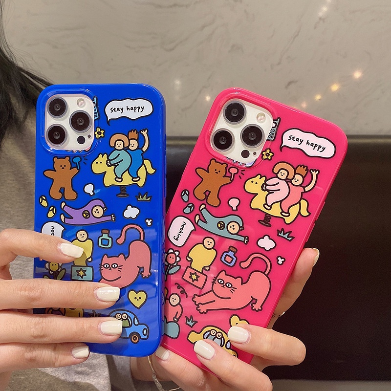 Soft Case Silikon Motif Kartun Beruang Untuk Iphone 14 7 8 Se 2020 7 + 8 PLUS 11 12 13 Mini PRO MAX