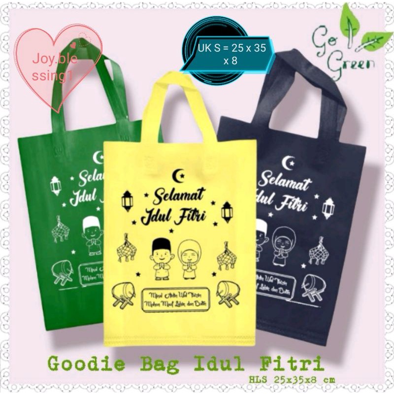 

TAS SPUNBOND 75 GSM LEBARAN /TAS SABLON UK S 25 x 35 x 8 cm LEBARAN/GOODIE BAG IDUL FITRI PER PCS/tas