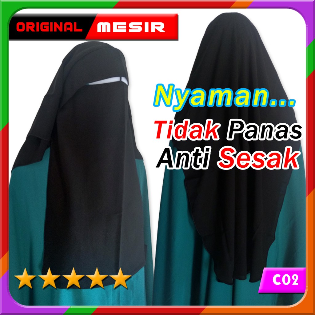 CADAR NIQAB NIQOB PONI NOSE STRING MURAH DAN BERKUALITAS SIFON ARAB ORI MESIR PURDAH 3 LAYER COD C02