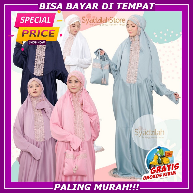 Mukena Dewasa Mukena Motif  Bahan Katun Adem Muknah Dewasa Jumbo Mukna Terbaru Maroon Alat Sholat Pr