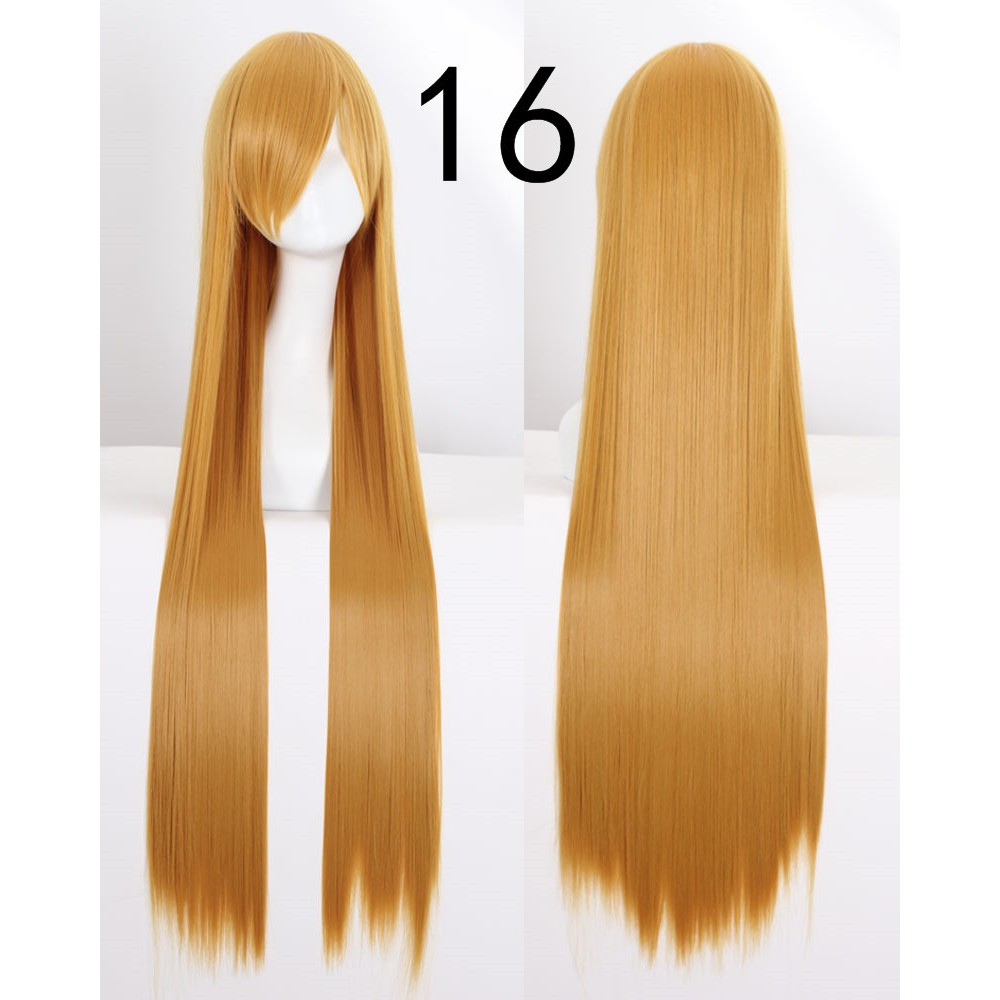 099 NATURAL wig base 100 cm lurus wanita cosplay rambut palsu daily lolita hitam putih abu ash brown