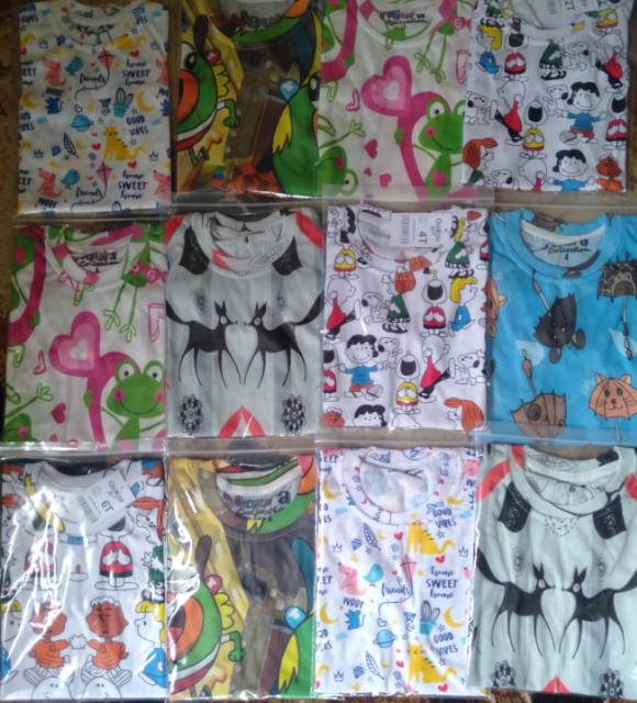 Kaos Fullprint 2-6 th (Pilih Motif Cowok/cewek)