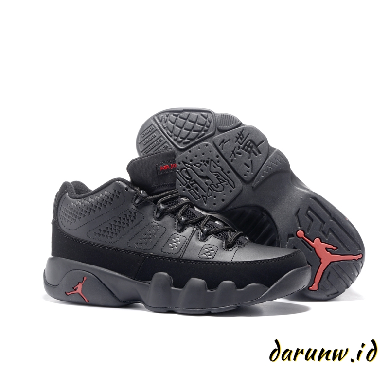 Nike Air Jordan 9 PU Fashion Sepatu Basket Tinggi  Atas Abu 