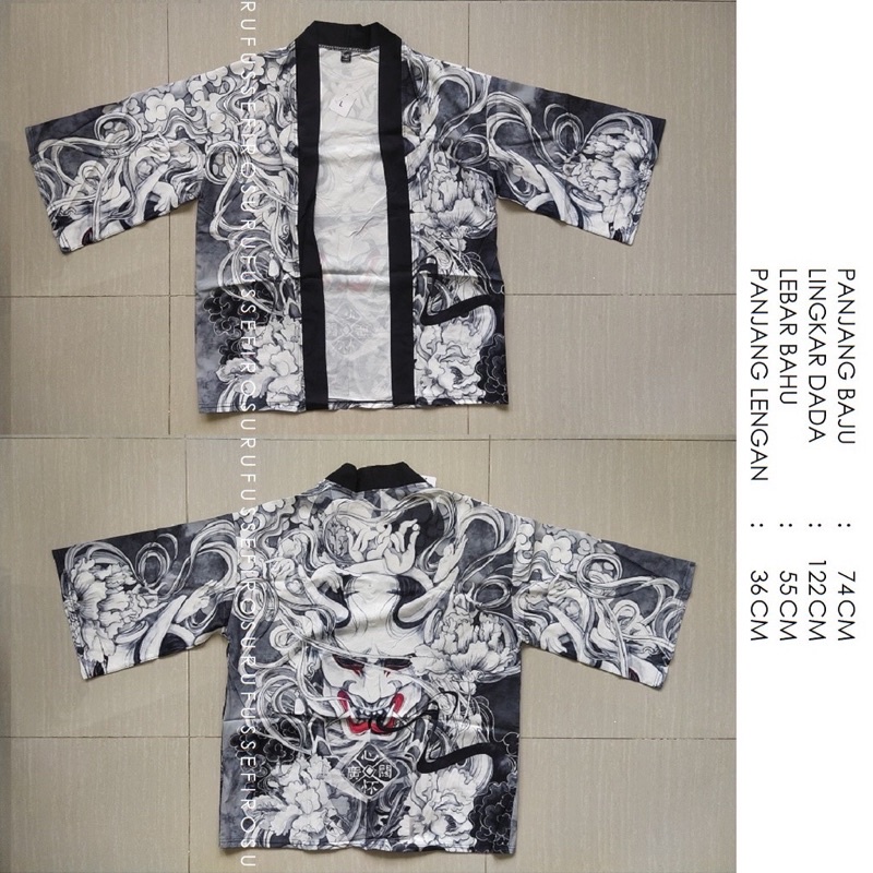 RE25 KIMONO HAORI IMORT PRIA WANITA JEPANG HARAJUKU HAREM HANFU DEVIL ORIGINAL CARDINGAN LOOSE