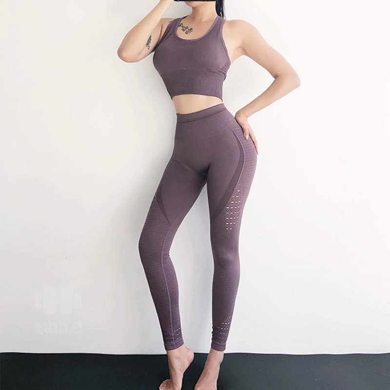 INDORETAIL | Olahraga & Outdoor | Gym & Fitness | Alat Fitness Wanita Gym Set 2 Piece Seamless Yoga