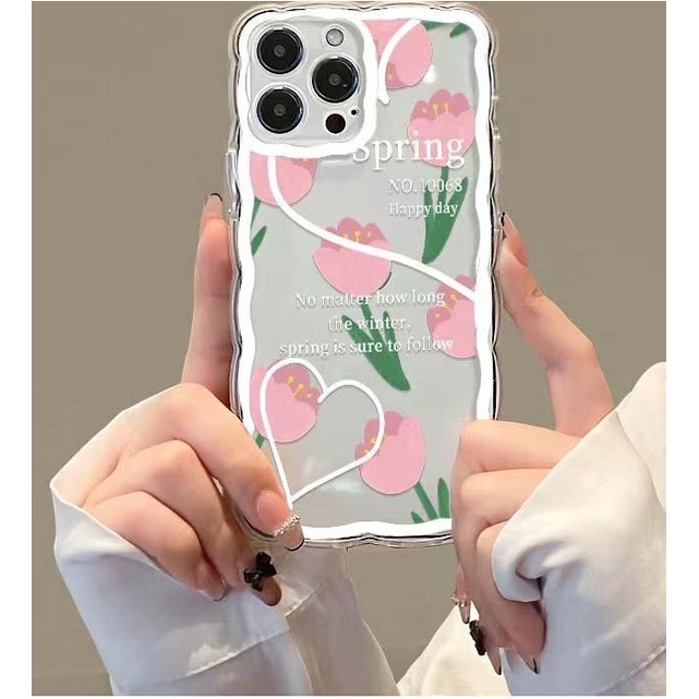 Soft Case Transparan Motif Mawar Pink Untuk IPhone 13pro / Mini 12promax / SE2 2020 / 11pro MAX / 6S / 7 / 8plus / XR