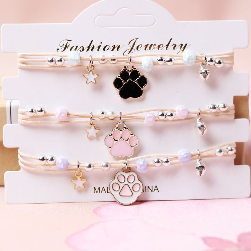 【COD】Gelang Wantia Korea Cakar Kucing Bahan Keramik Kartun Beruang Cakar Untuk Wanita Bracelet