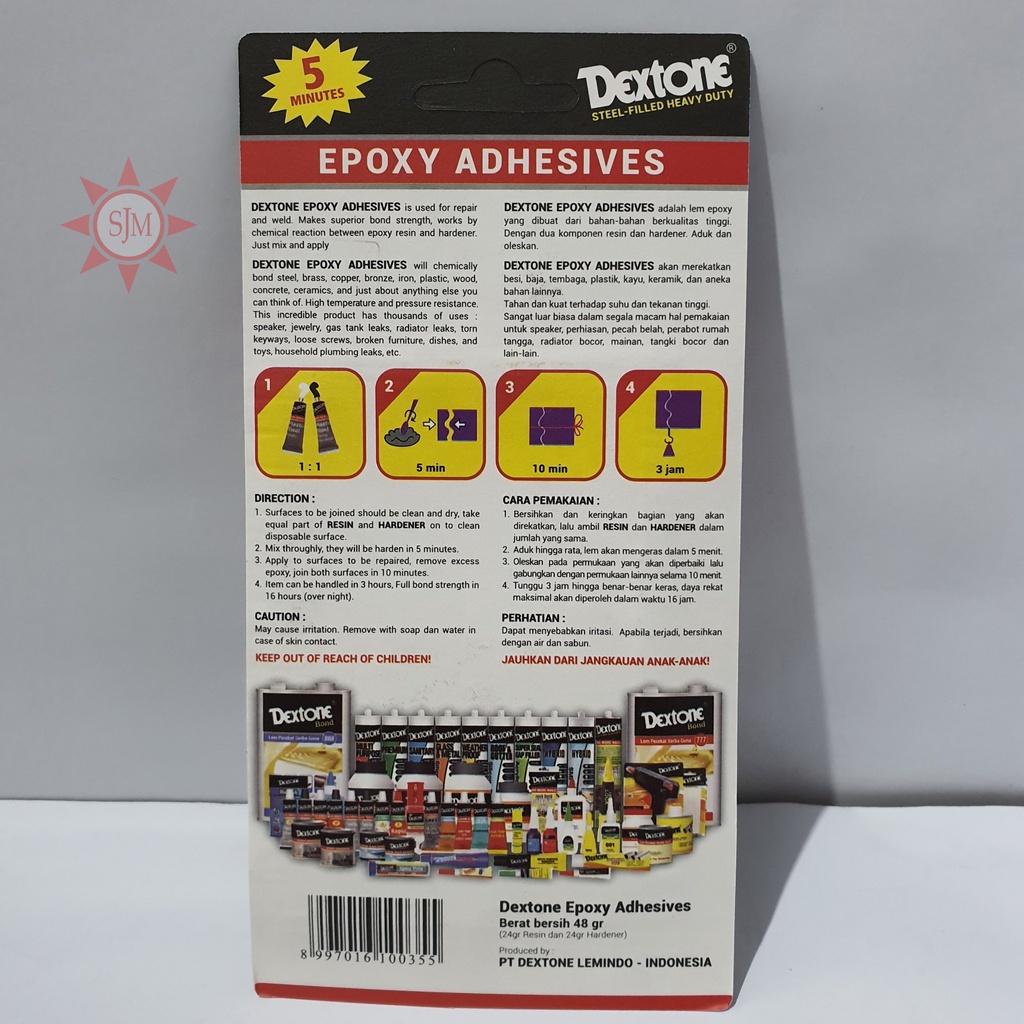 Dextone Epoxy Adhesives 5 Menit 48 gram Lem Besi Lem Campur