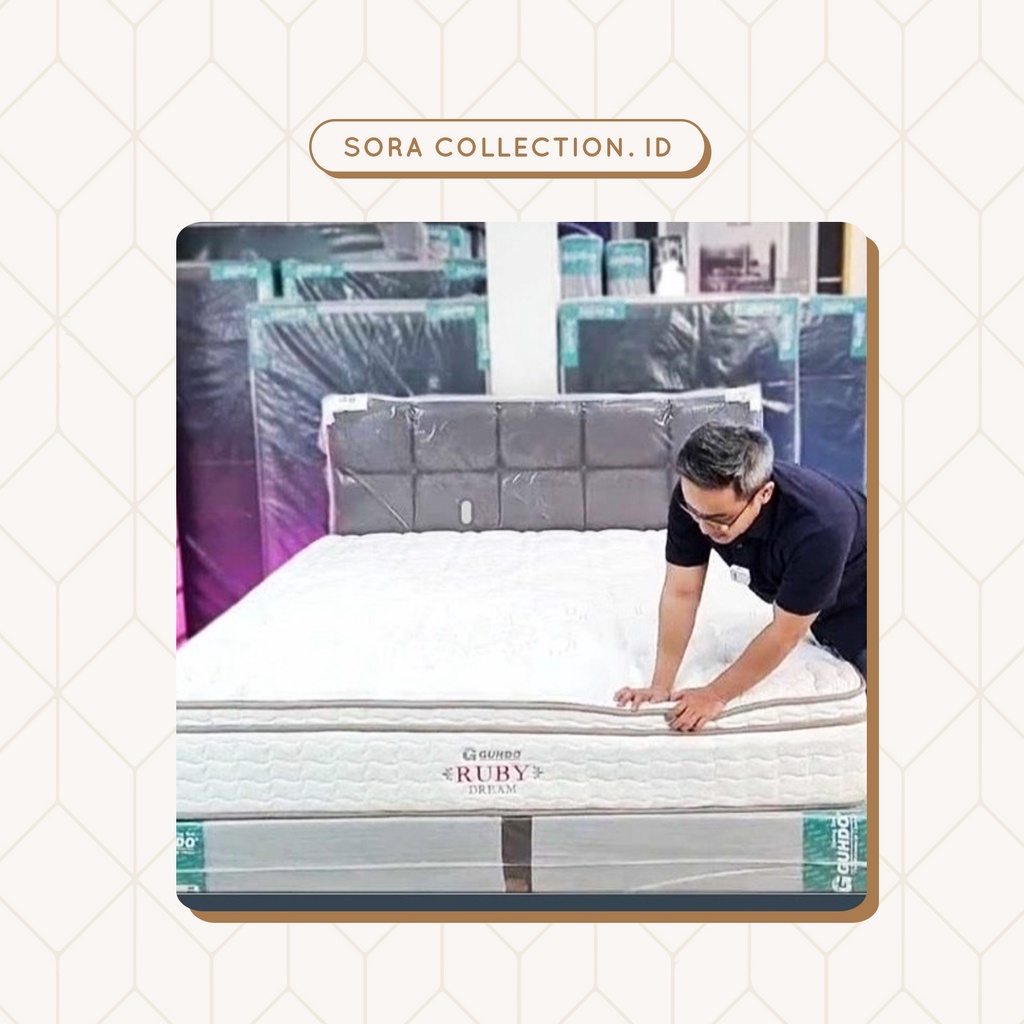 Guhdo Springbed Ruby Dream 160x200 + Divan Ori Tipe Atlantic + Sandaran Caserta