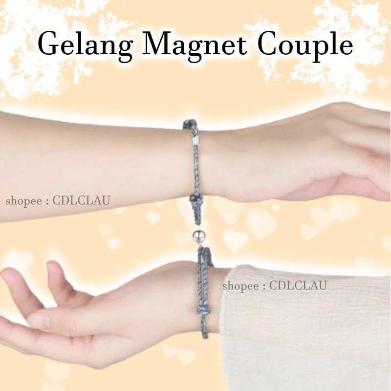 2PCS/SET GELANG COUPLE MAGNET - INFINITY BRACELET n CO uple Creative Couple Magnet Attract Bracelets