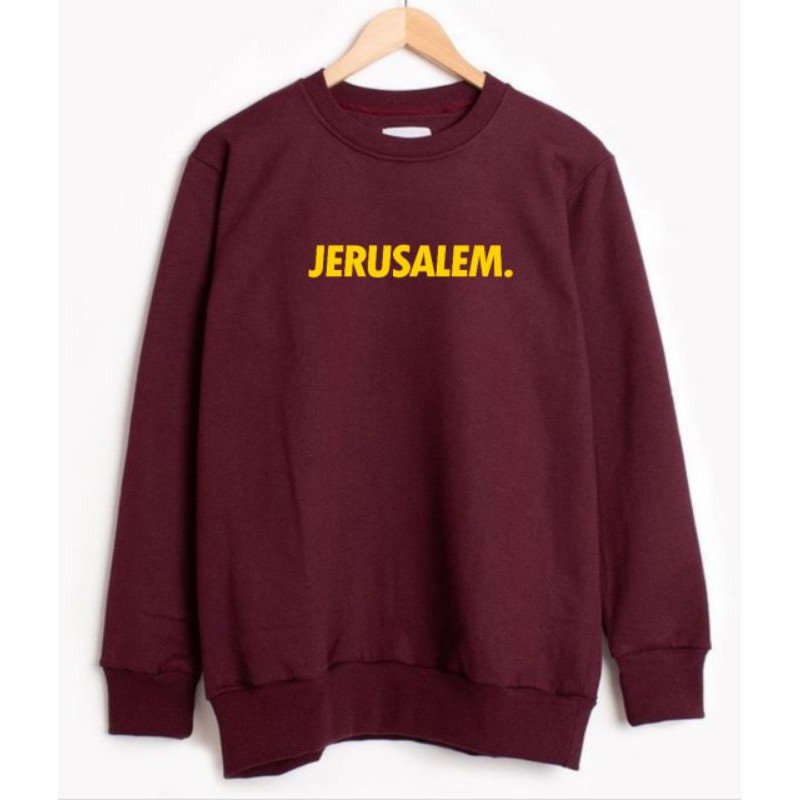 Jerusalem Sweatshirt College Maroon Crewneck Jerusalem