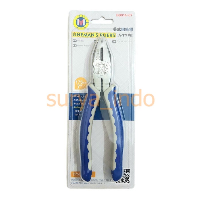 TANG KOMBINASI 7&quot; (175 MM) C-MART B0014-07 LINESMAN PLIERS A-TYPE