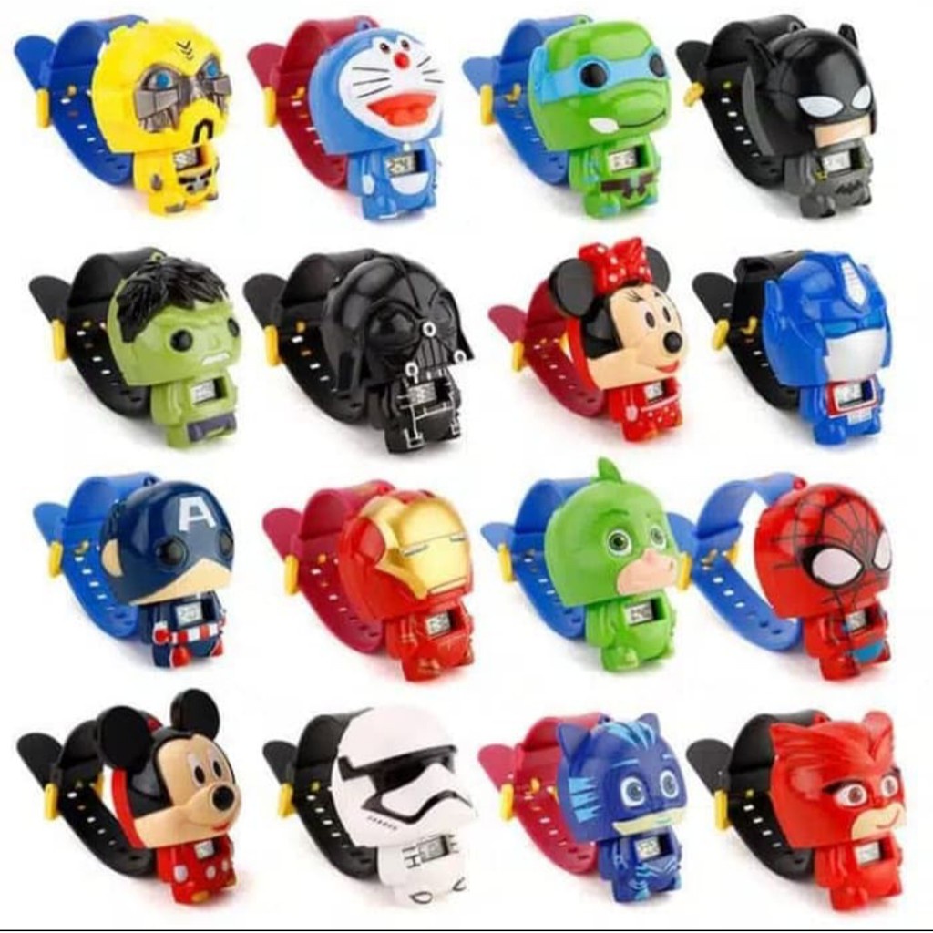 PA JAM TANGAN ANAK ROBOT SUPER-HERO KARAKTER LUCU DIGITAL MURAH LOL BATMAN IRONMAN KIDS JA019