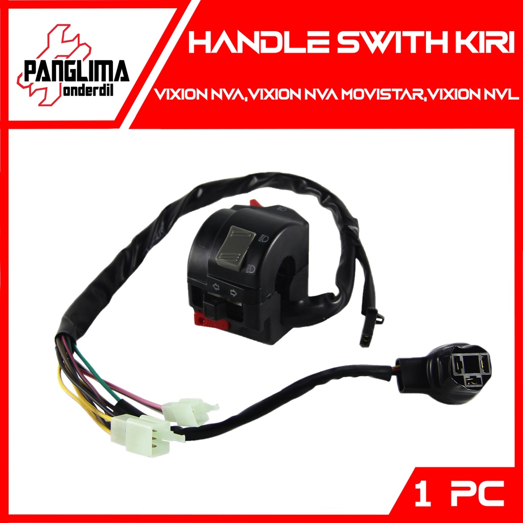 Handel Switch Kiri-Left Yamaha Vixion New NVA-NVA Movistar-NVL Handle-Hendle-Hendel-Holder Saklar Lampu Depan Dim-Sen-Sein-Klakson