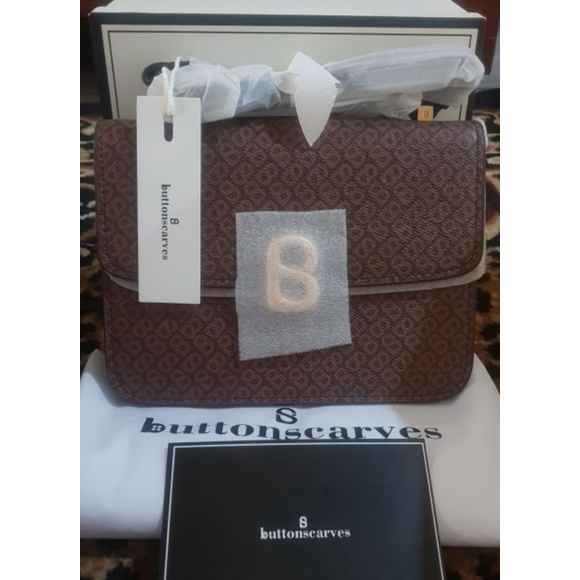 Audrey Canvas Bag Brown by Buttonscarves
