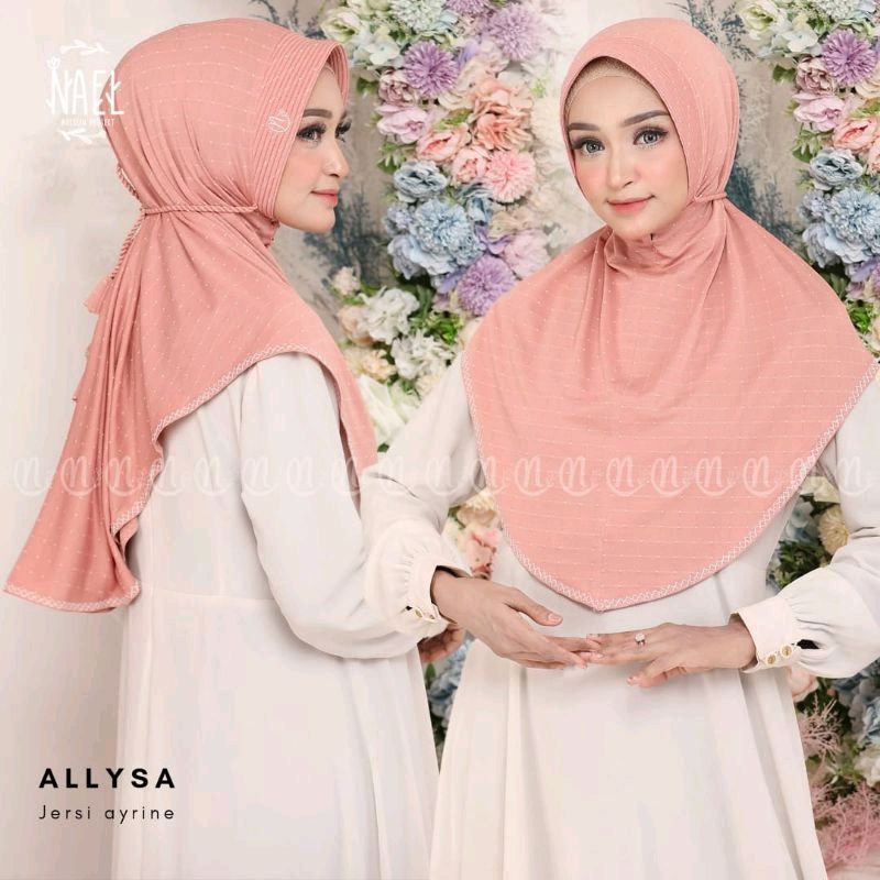 [Ori Alline]••ALLYSA••jilbab jnstan Jersey ayrine••hijab bergo pet tali kepang