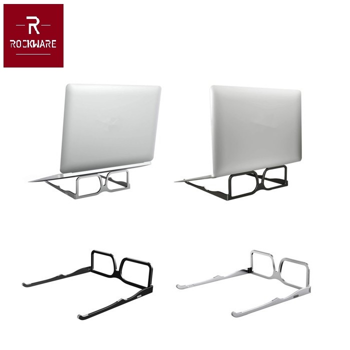 ROCKWARE Creative Folding Aluminum Notebook Stand - Glasses Design