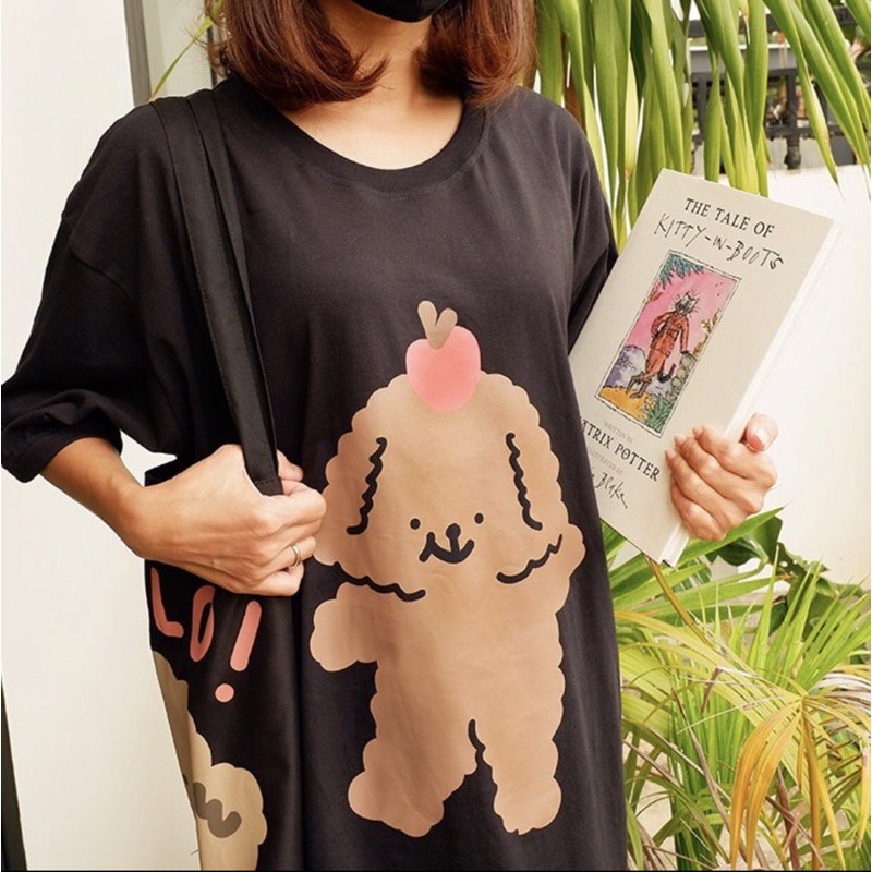 Kellys.co Oversize Tshirt Apple on Poodle