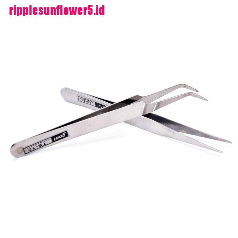 2pcs Pinset Stainless Steel Untuk Extension Bulu Mata