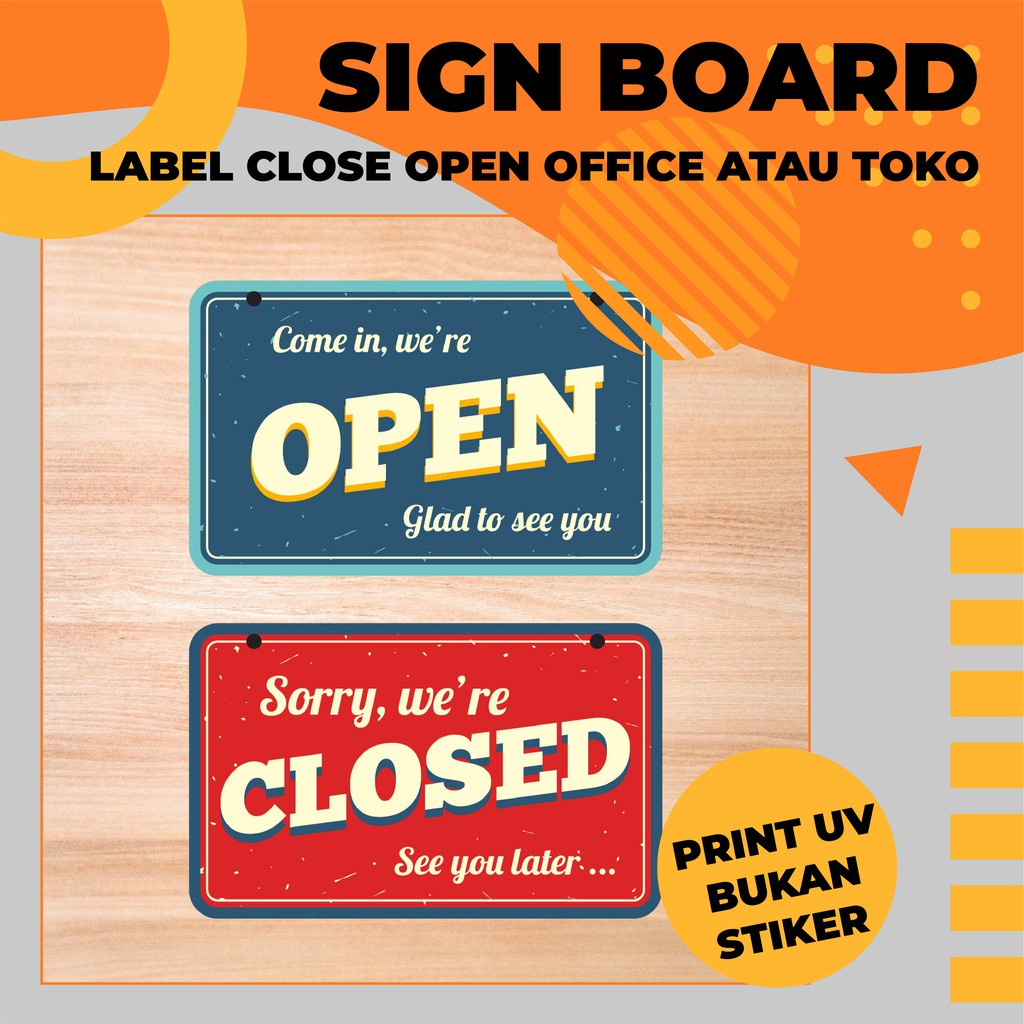 

Sign Board Label Akrilik/Acrylic UV Print - OPEN CLOSE - AKHBAR PRINT