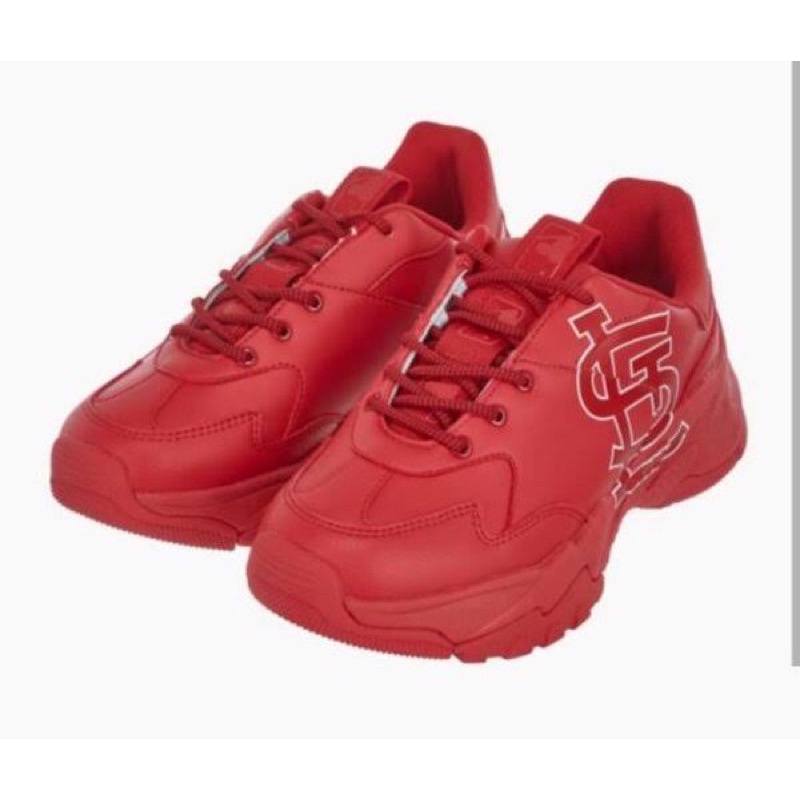 MLB Big Chunky Shoes Black Hitam Red Merah New York Korea Import Original Sepatu Sports Hype Hypebea