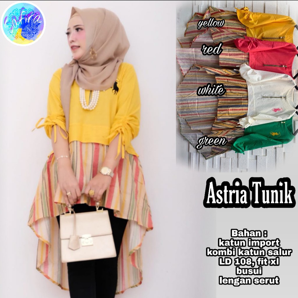 ASTRIA TUNIK FAB KATUN IMPORT KOMBI KATUN SALUR