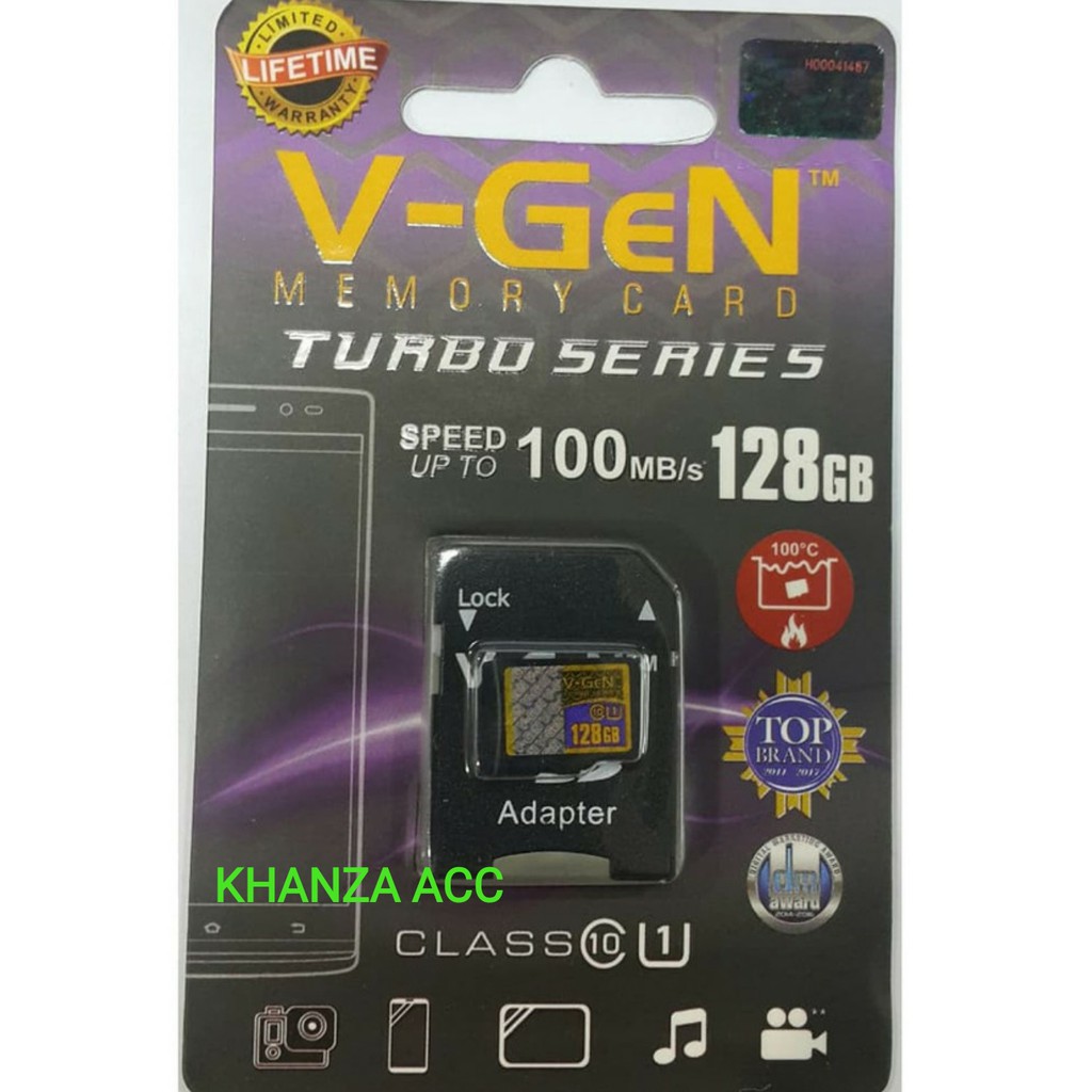 KHANZAACC MICRO SD VGEN 128GB TURBO SERIES CLASS 10 ADAPTER MEMORY HP