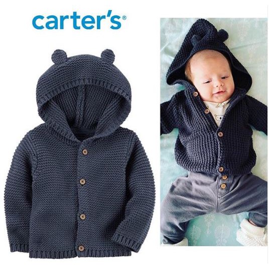 Carters knit hoodie cardigan - dark grey