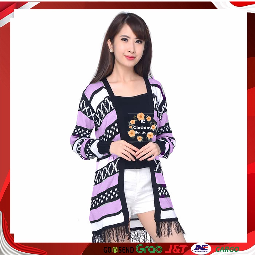 Cardigan Wanita Hinatta / Outer Rajut Motif Tribal Fashion Wanita - JC Collection