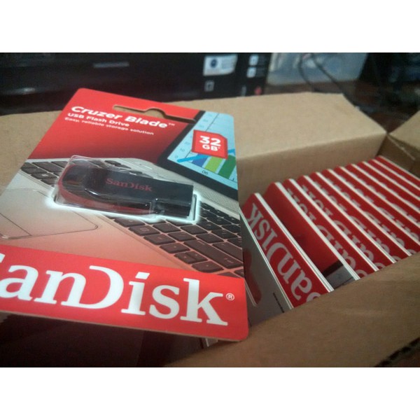 USB Flashdisk SanDisk 32GB - 32 GB Cruzer Blade Original Ori Resmi Baru FD FlashDrive
