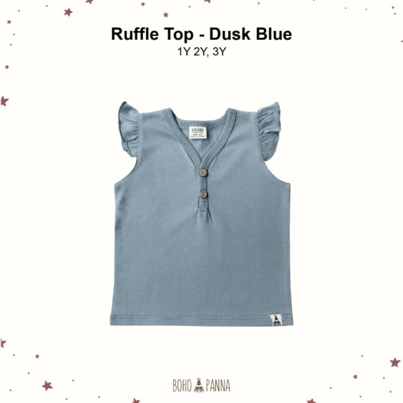 BOHOPANNA - RUFFLE TOP BOHOPANNA - BAJU ANAK - ATASAN ANAK-Dusk Blue