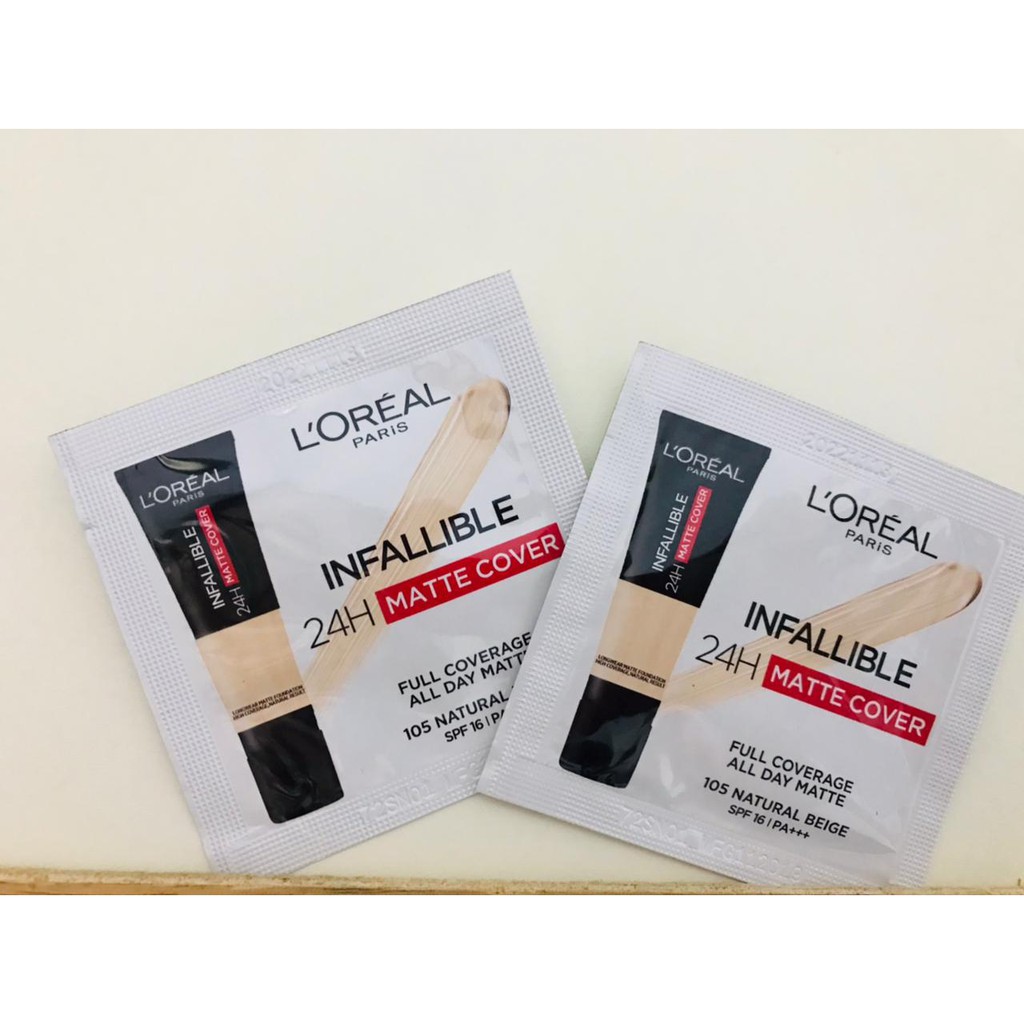 (HARGA 2 PC) LOREAL INFALLIBLE 24H matte cover foundation (sample size 1,5 ml)