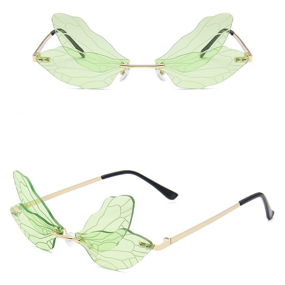 [Elegan] Dragonfly Wings Sunglasses Kaca Mata Anti Radiasi Untuk Wanita Perempuan Kacamata Anti Radiasi Untuk Wanita Sale Kaca Anti Radiasi Frameless Eyewear Women Glasses