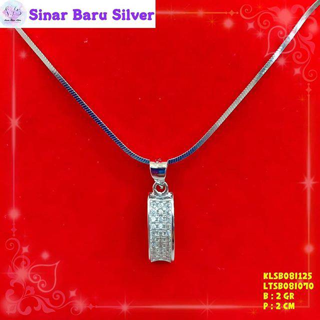 SinarBaru Kalung Liontin Silver925 kotak/love kalung perak
