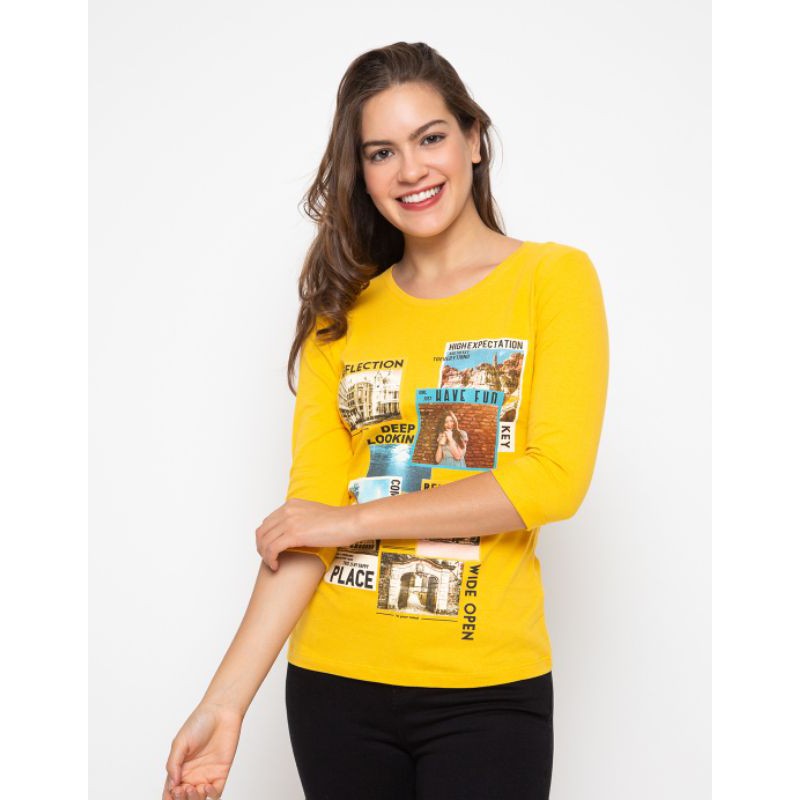 Kaos T Zone cewek Lengan Panjang 7/8