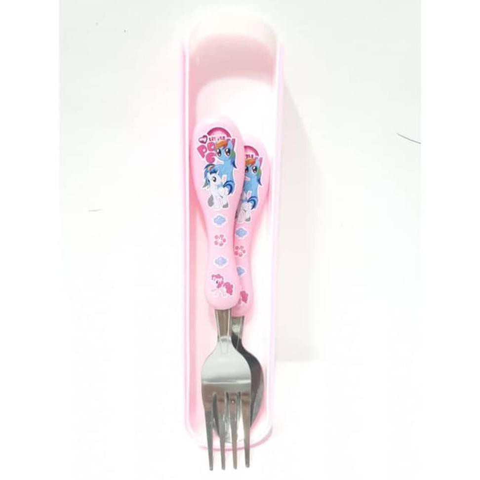 Sendok Garpu Stainless Set Alat Makan Anak Perempuan My Little Pony
