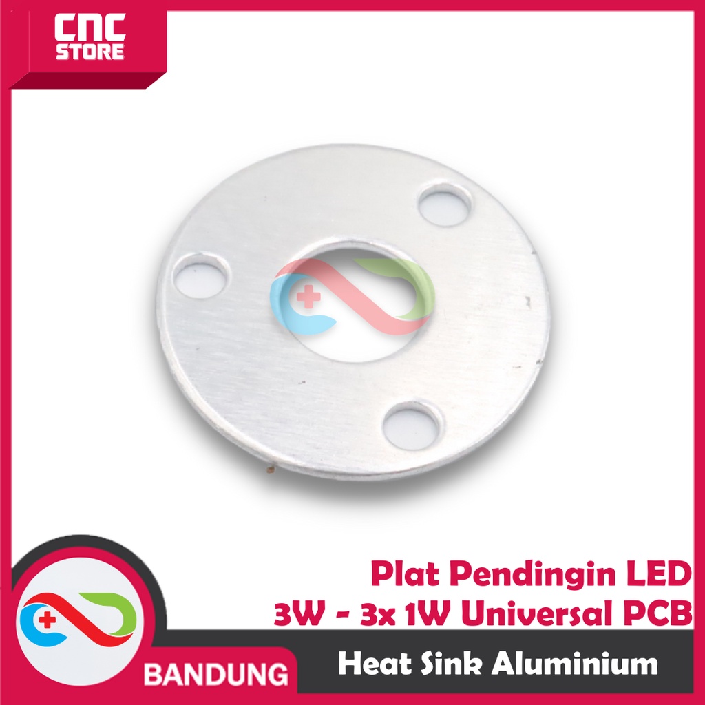 HEAT SINK ALUMINIUM PLAT PENDINGIN LED 3W - 3X 1W UNIVERSAL PCB HEATSINK DIAMETER 32MM ALUM