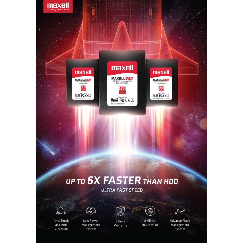 SSD MAXELL 128GB SATA III Read : Up To 500 MB/s NAMPOLL