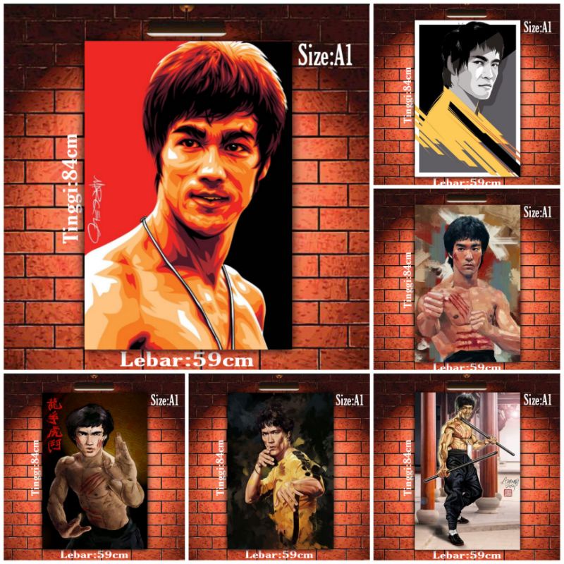 Poster dinding besar bruce lee size A1.