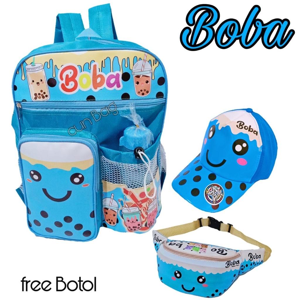rasta_bags17 - Tas BOBA Tas Ransel Sekolah Anak Perempuan TK SD PAUD BONUS TEMPAT PENSIL Terbaru Lucu Kekinian Ukuran Besar Muat Buku tema