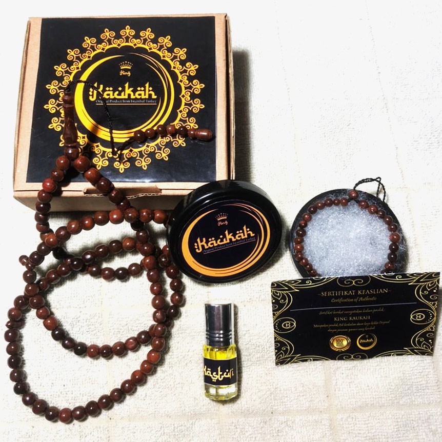 Tasbih 99 Kayu Kokka BERSERTIFIKAT Bulat 99 Uk 8mm Kaukah Koka Kaoka Bonus parfum&amp;gelang kokka