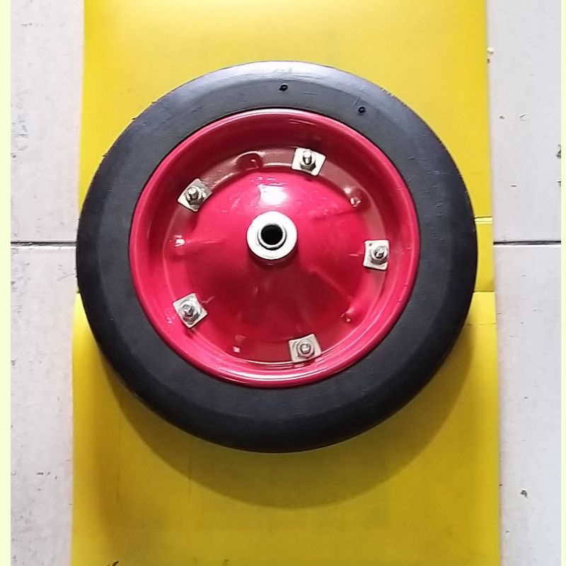 BAN MATI KOMPLIT GEROBAK DORONG ORIGINAL 1SET/RODA TEBAL GEROBAK PASIR.