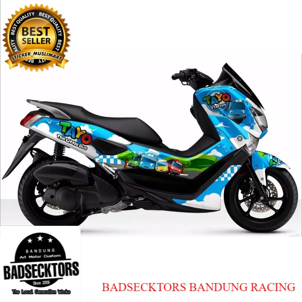 Decal Motor Variasi Nmax motif tayo biru keren