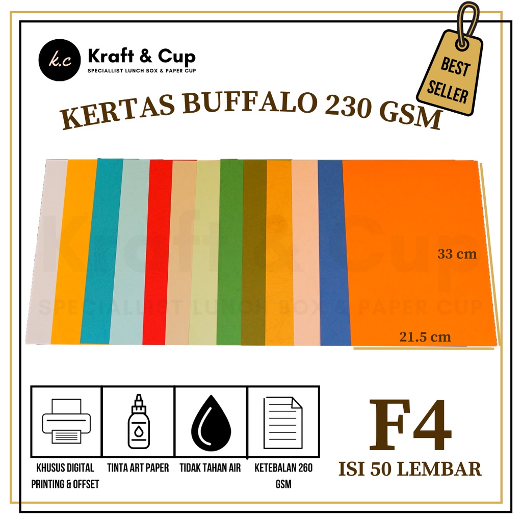 

Karton Buffalo F4 isi 50 lembar / Kertas Jilid F4