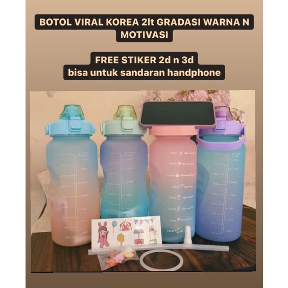 BOTOL MINUM 2 LITER VIRAL I BOTOL MINUM  ANAK VIRAL I TUMBLER VACUUM MUG KARAKTER