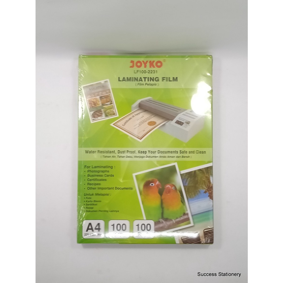 

JOYKO LAMINATING FILM A4 LF100-2231 (A4)