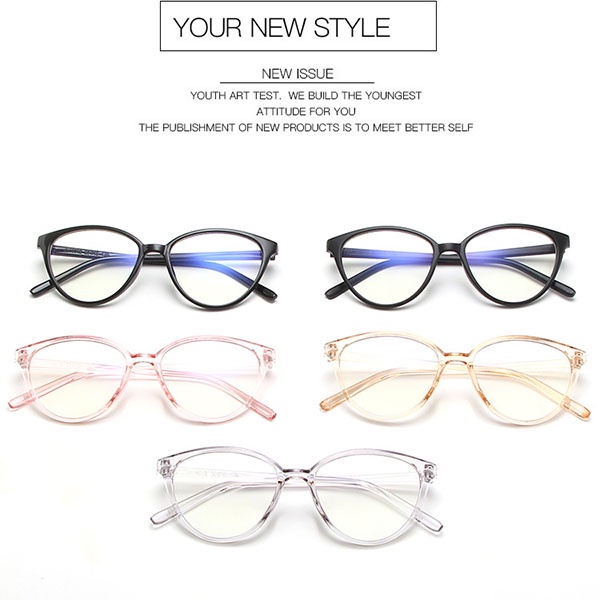 Kacamata Anti Radiasi Cat Eye / Kacamata Wanita Import Korean Style / Fashion Cat Eye Eyeglasses / TV-4