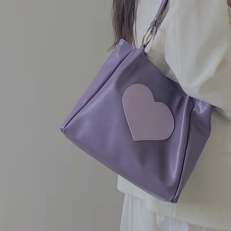 [PO] 하늘 Haneul Heart Tote Bag | tas besar gaya korea motif hati aesthetic santai