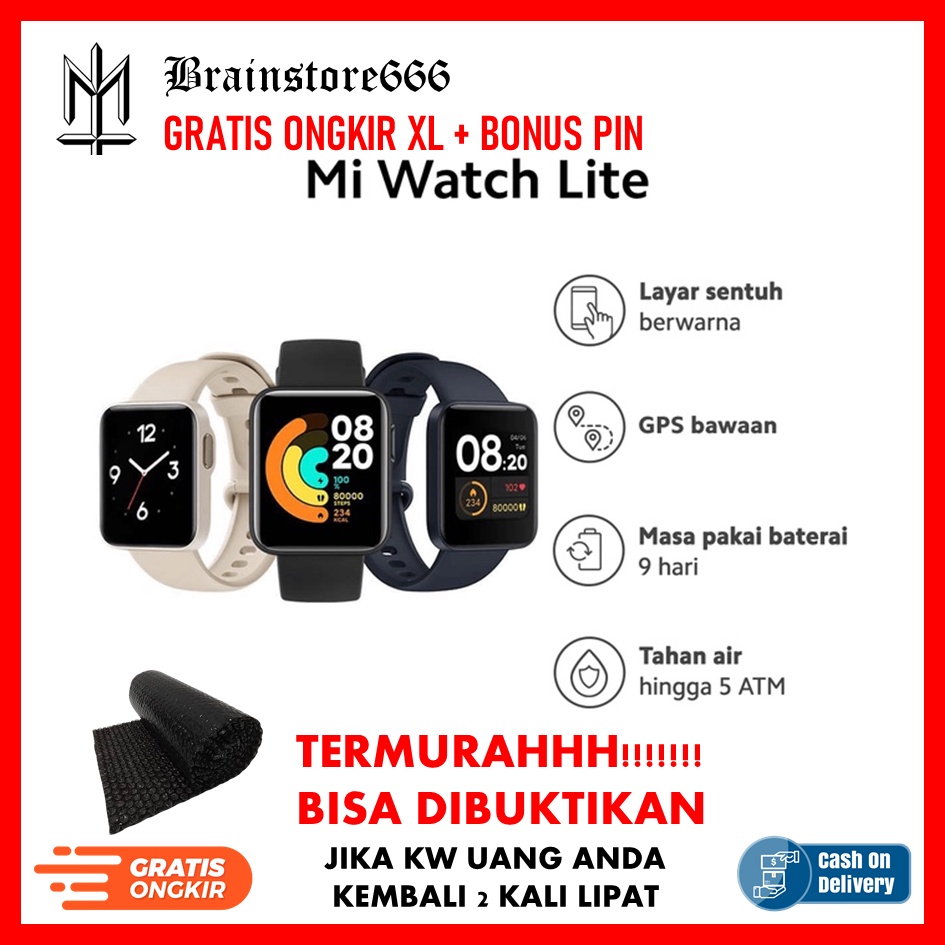 Xiaomi Mi Watch Lite Fitness Smartwatch 11 Mode Olahraga dilengkapi GPS+GLONASS Baterai up to 9 hari