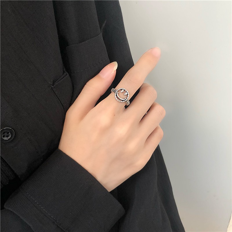 [ACKER] Cincin Smiley Gaya Korea Untuk Wanita / Pria